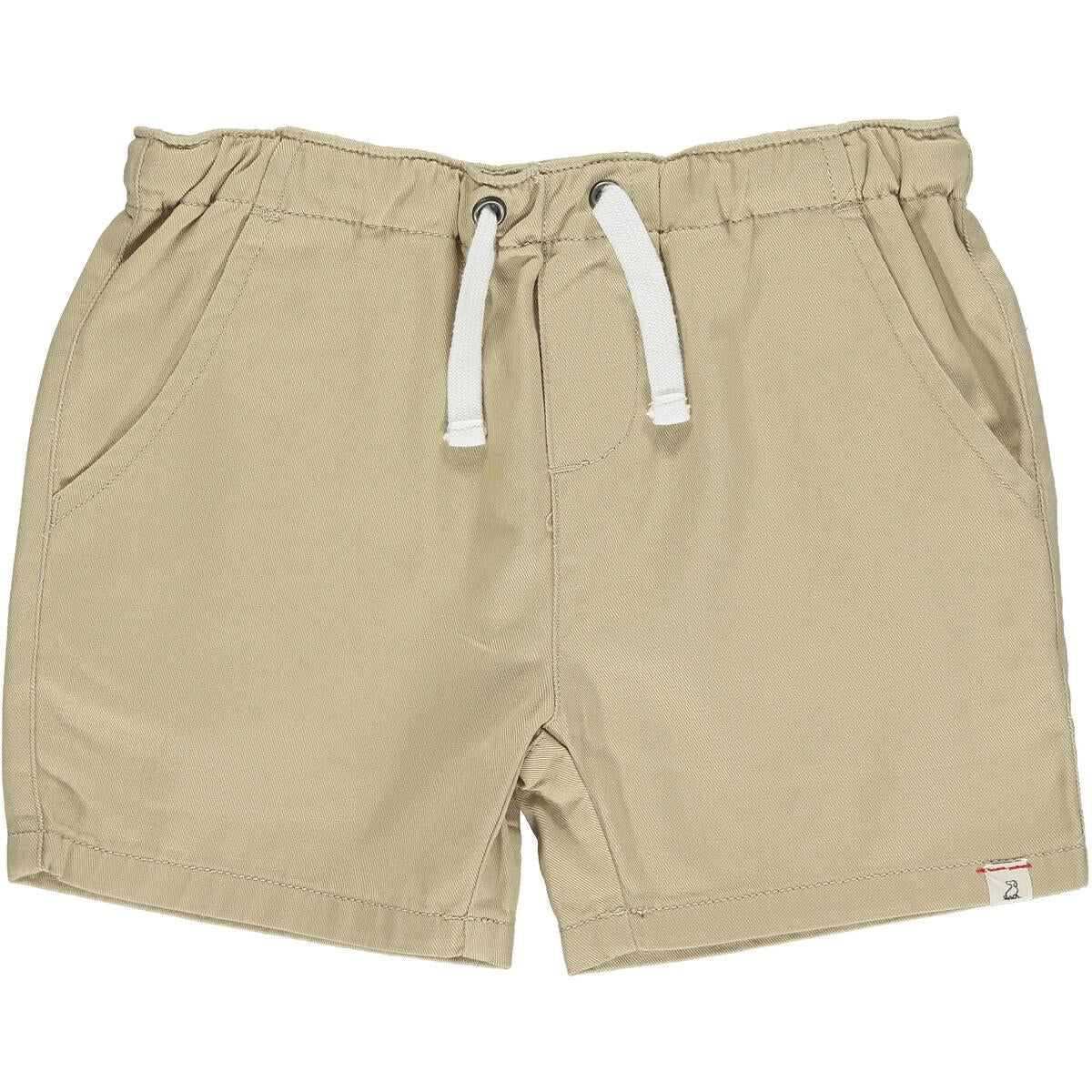 Beige shorts with white drawstring