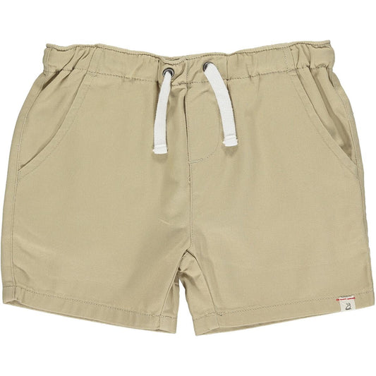 Beige shorts with white drawstring