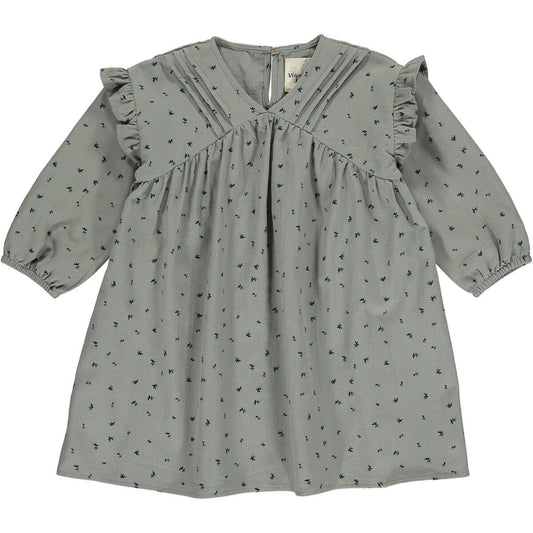 Brenn Dress // Gray & Blue Floral