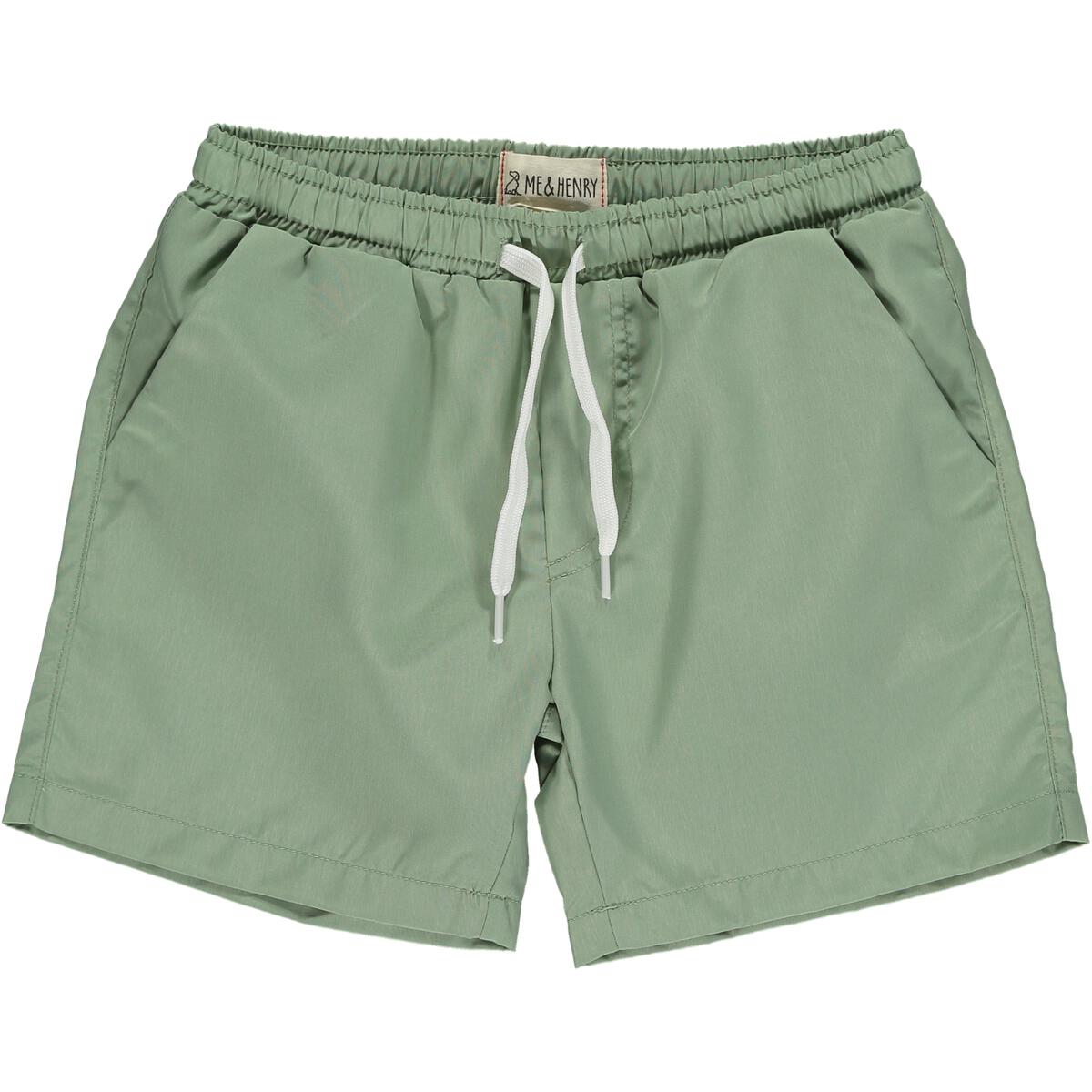 Green shorts with a drawstring 
