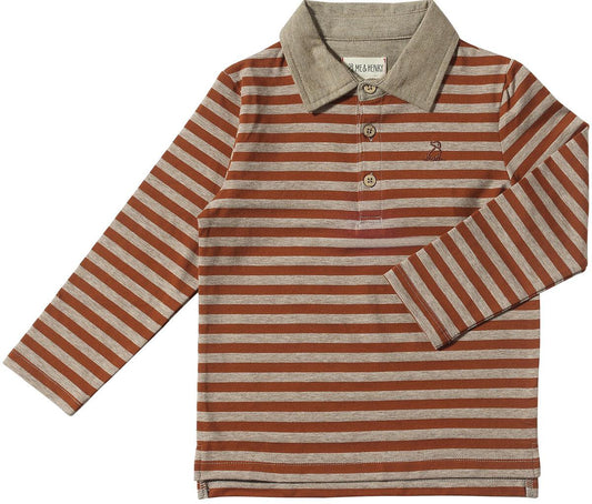 Waverly Polo // Brown & Beige Stripe