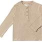 Beige long-sleeve shirt with buttons