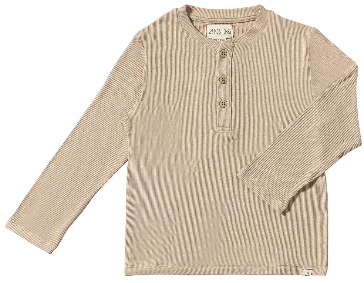 Beige long-sleeve shirt with buttons