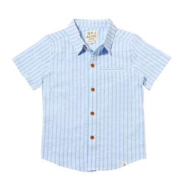 Newport Woven Shirt // Pale Blue Searsucker