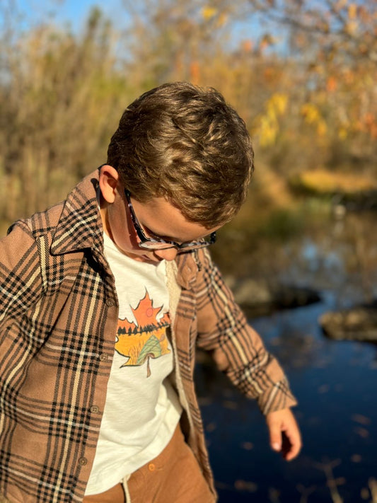 Adventurer Sherpa Lined Shirt // Brown & Black Plaid