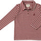 Red and white striped long-sleeve shirt on 