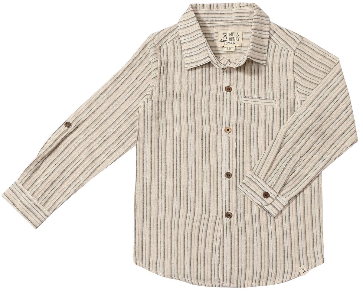 Atwood Woven Shirt // Tan, Black & Cream Stripe