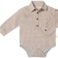 Jasper Woven Onesie // Brown & Cream Stripe