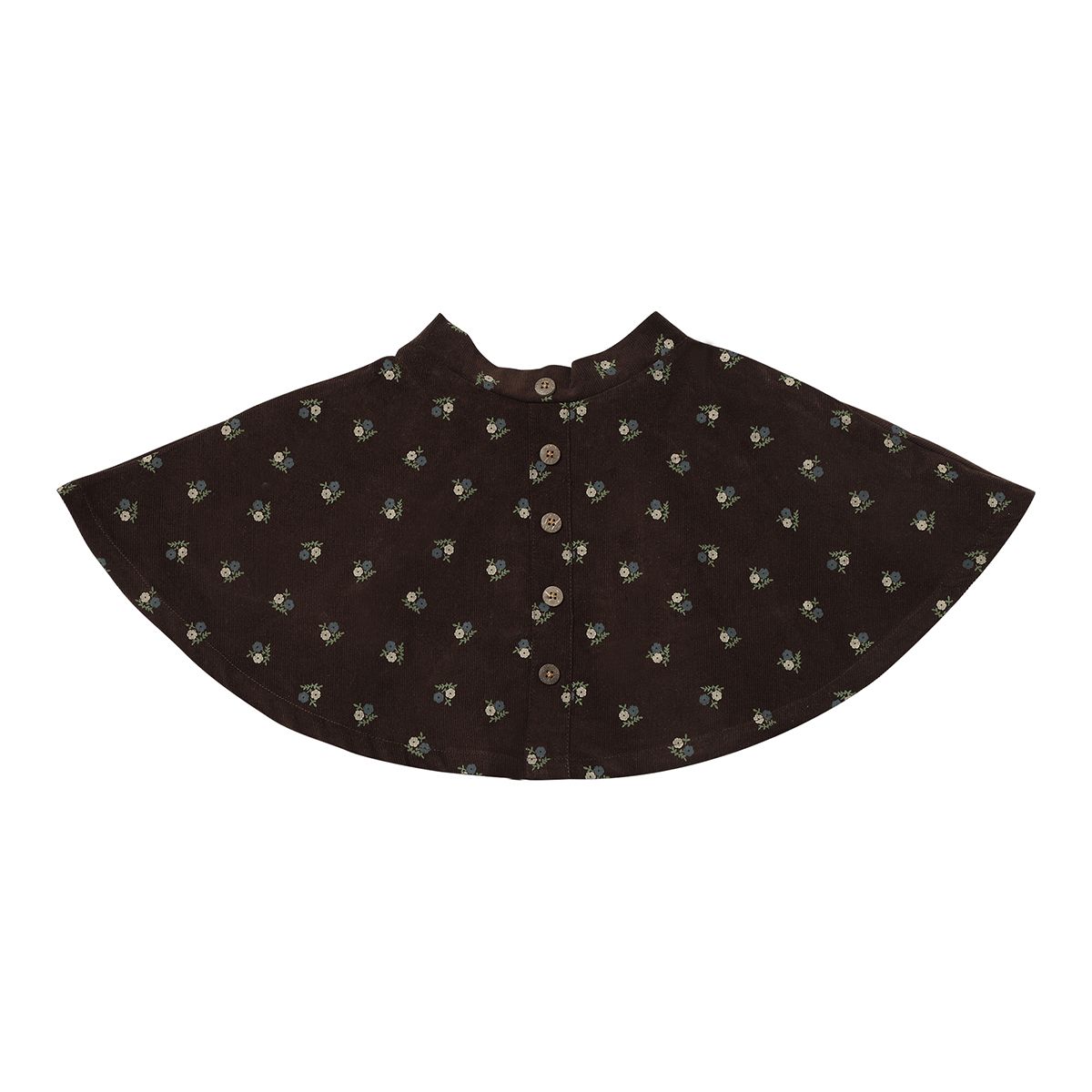 Dark brown corduroy skirt with floral pattern