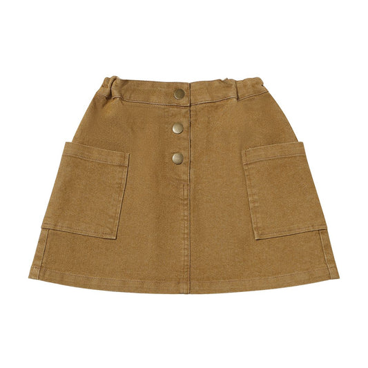 Brown skirt with button details 