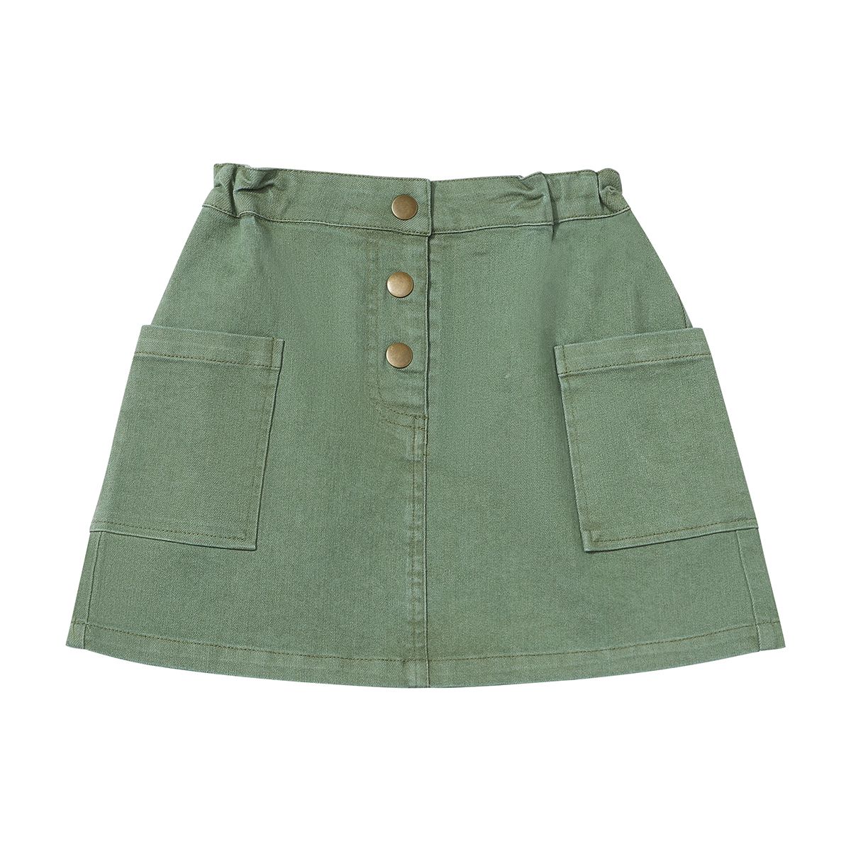 Green skirt with button details 