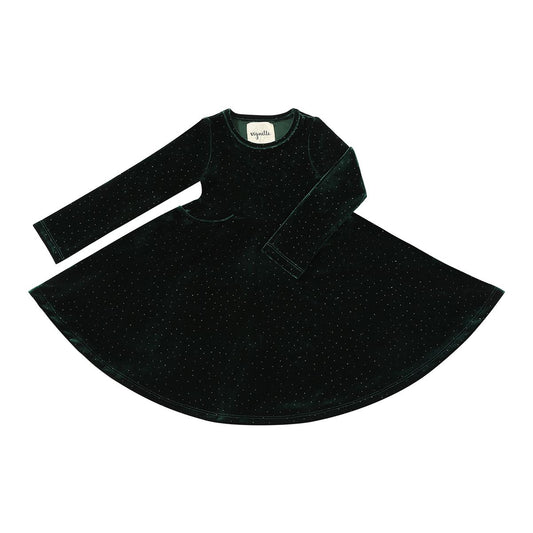 Green sparkle dress with long sleeves 