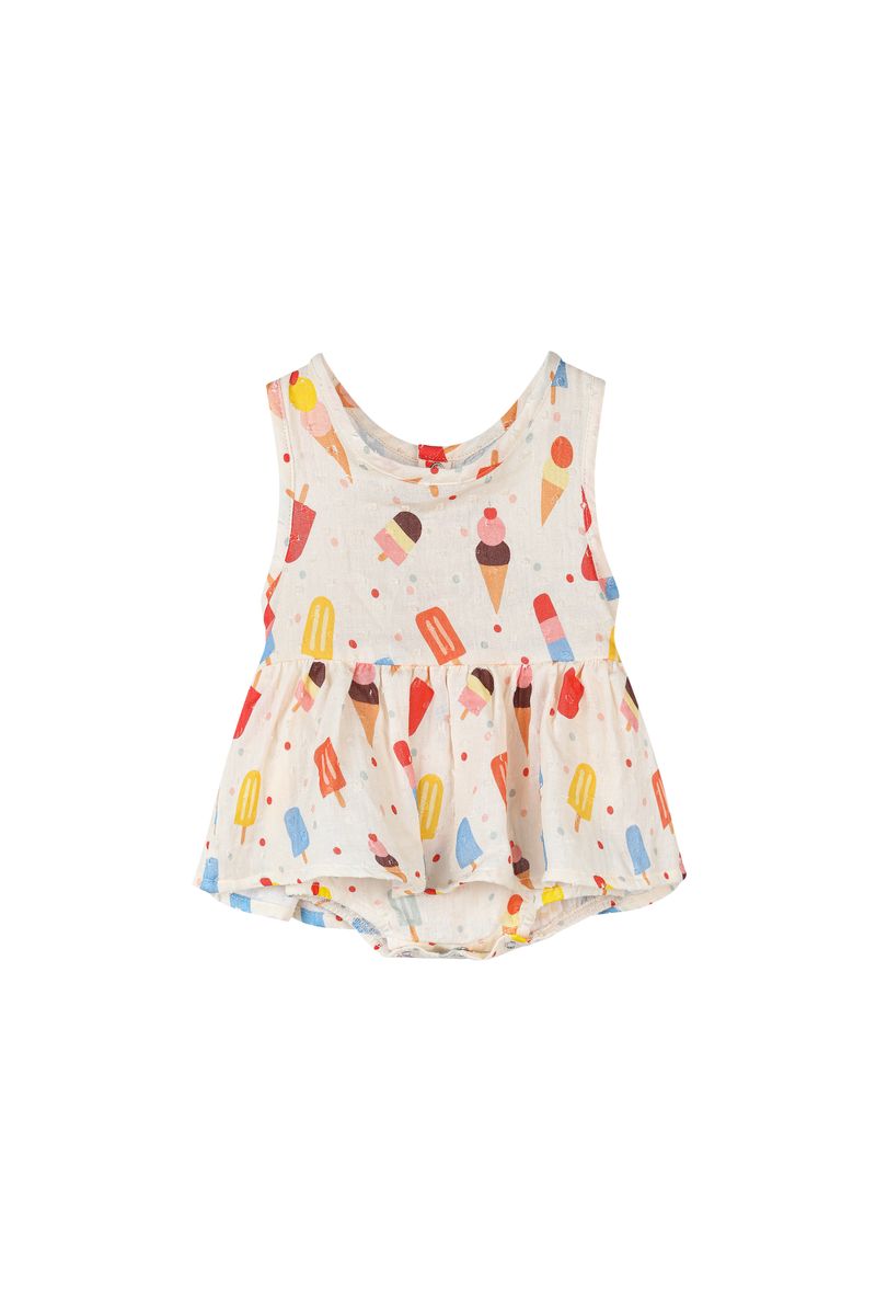 Icecream bubble romper with twirl skirt