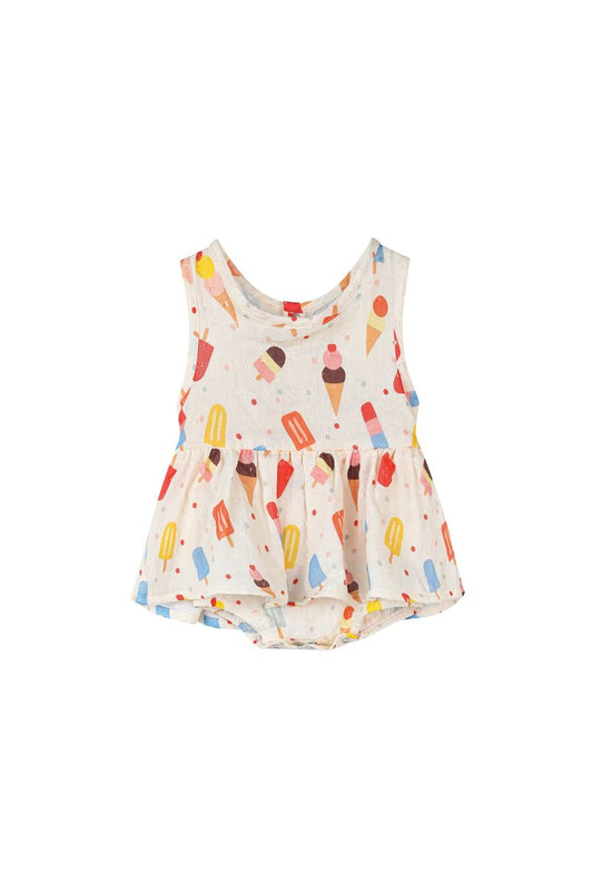 Icecream bubble romper with twirl skirt