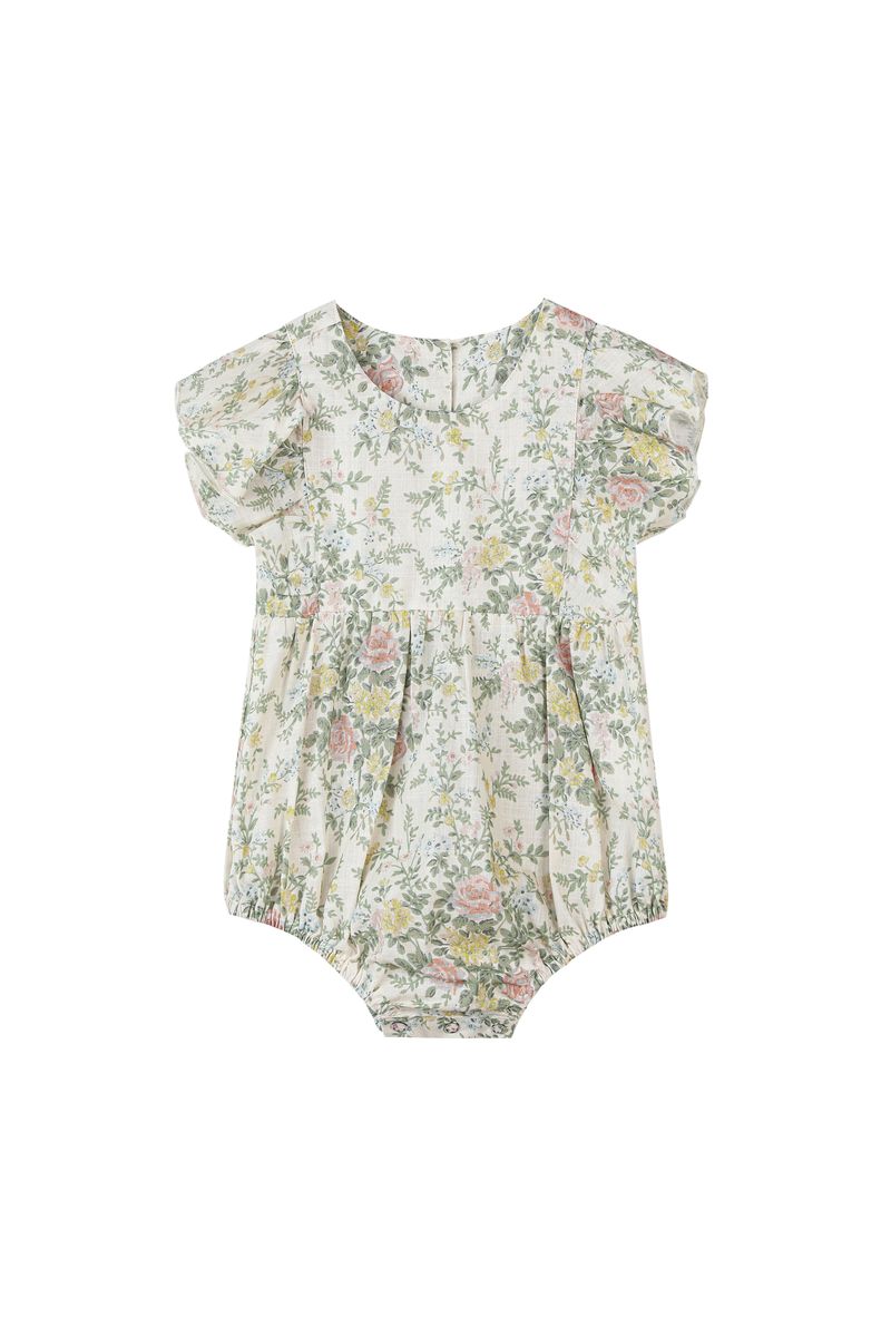 Floral baby romper on a white background
