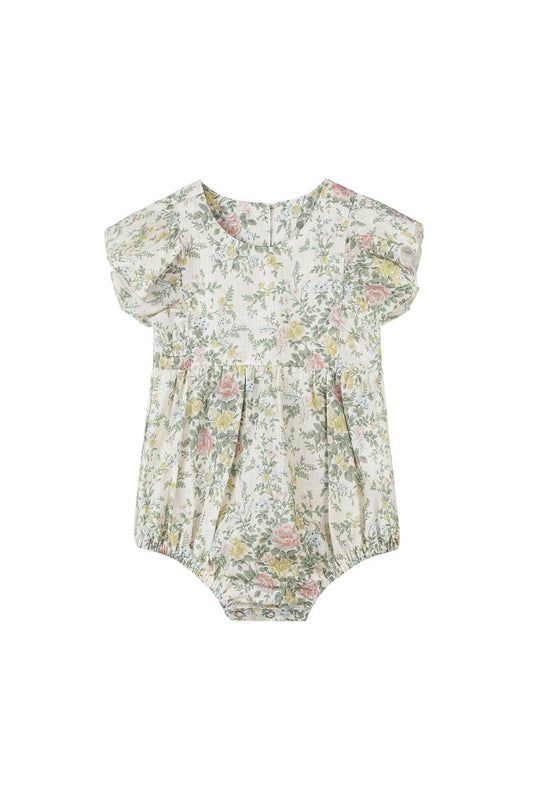 Floral baby romper on a white background