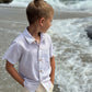 Newport Woven Shirt // Cream & White Stripe