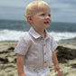 Helford Woven Onesie// Cream & White Stripe
