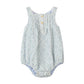 Blue Floral Bubble Romper with Button Details