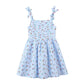 Light blue dress with floral pattern on a white background