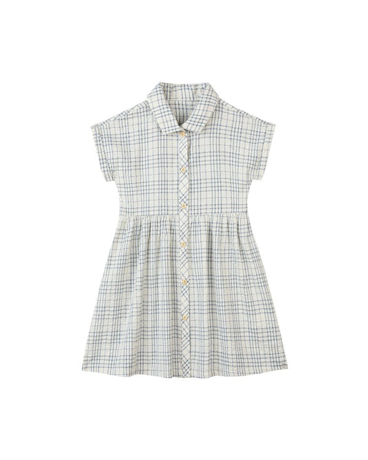 Blue and Cream Checked Dress 