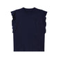 Navy blue sleeveless top on a white background