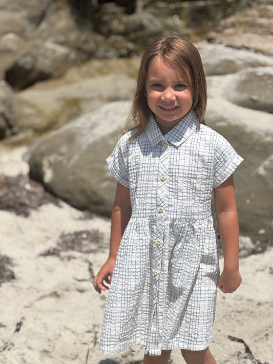 Heather Plaid Dress // Blue Seersucker