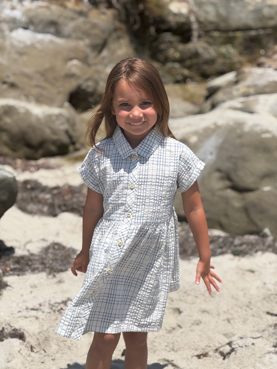 Heather Plaid Dress // Blue Seersucker