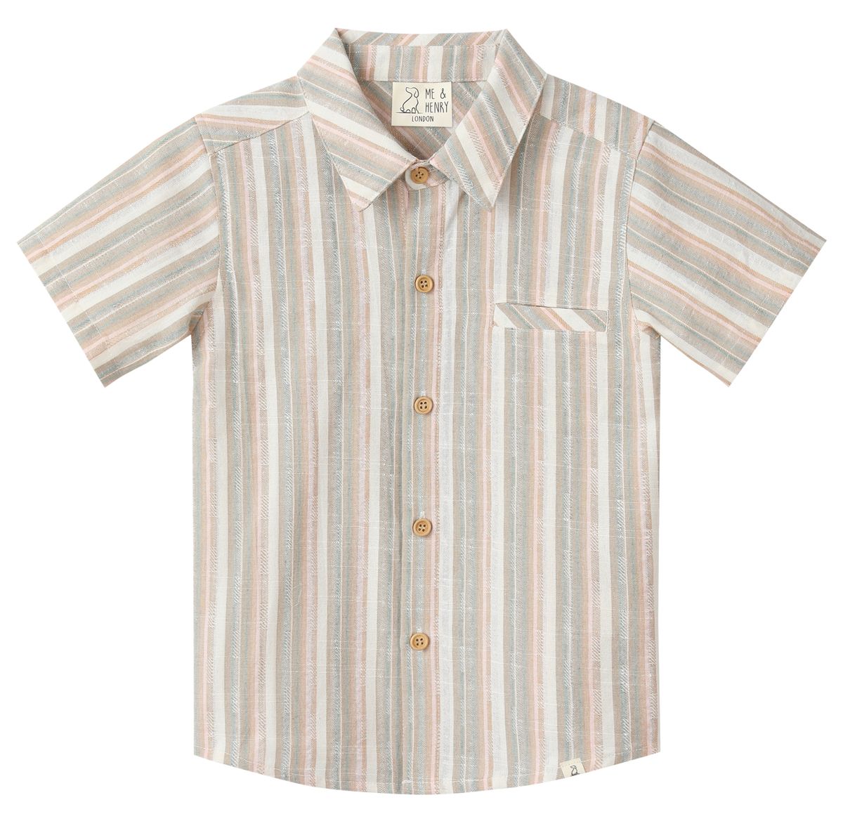 Newport Woven Shirt // Peach Multi Stripe