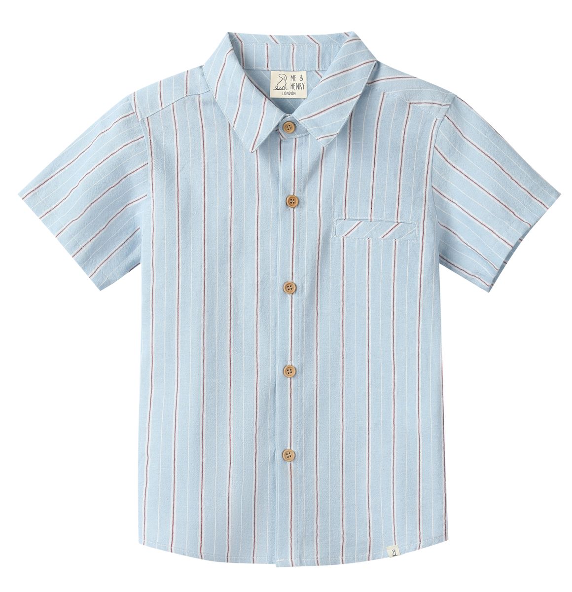 Light Blue with Red Stripe Button Down 