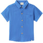 Blue short-sleeve shirt with buttons 