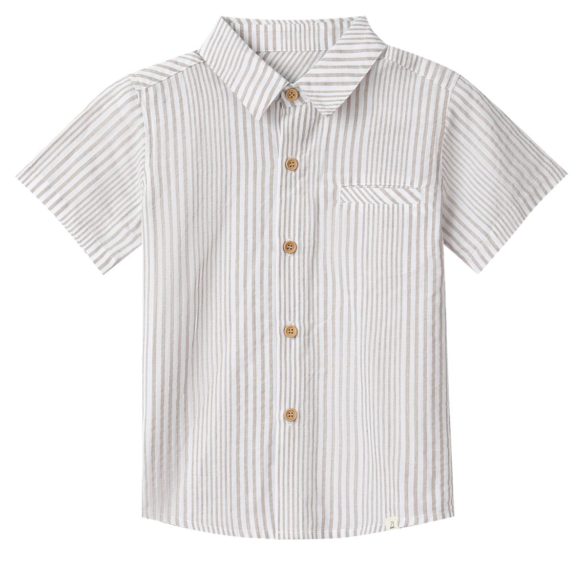 Cream & Light Tan Striped shirt with buttons 