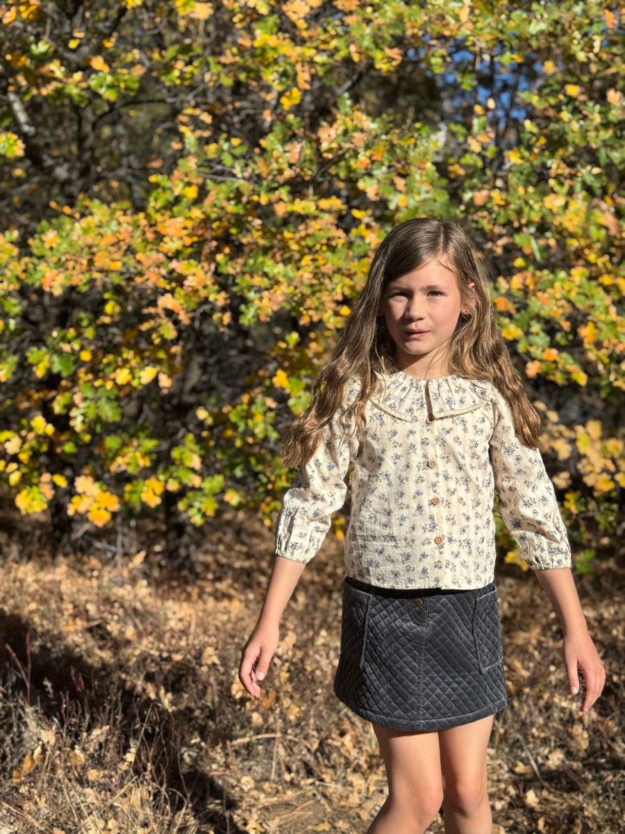 Scottie Blouse // Oatmeal Floral