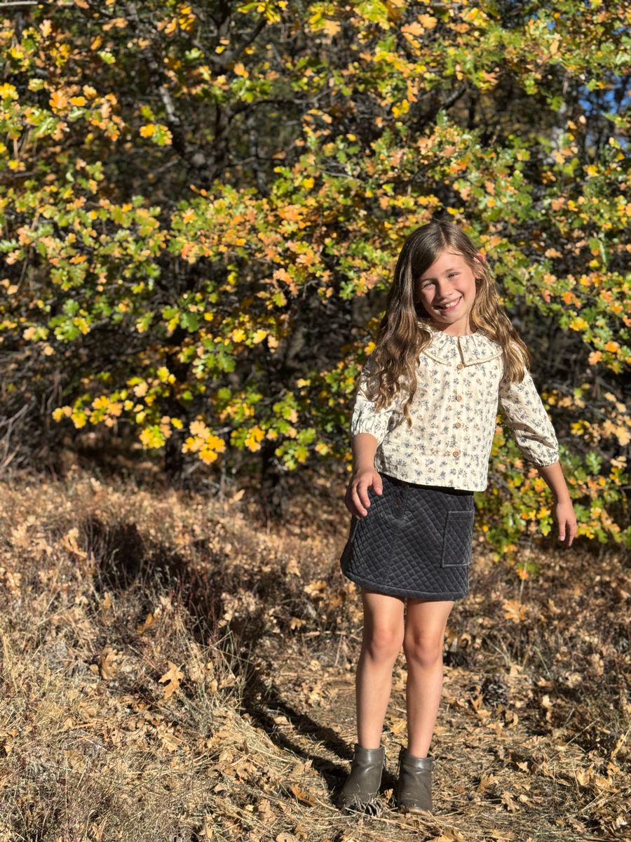 Scottie Blouse // Oatmeal Floral