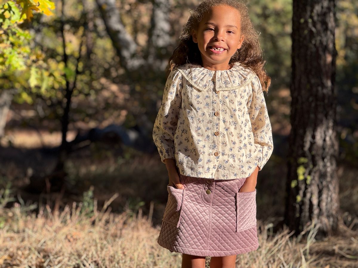 Scottie Blouse // Oatmeal Floral