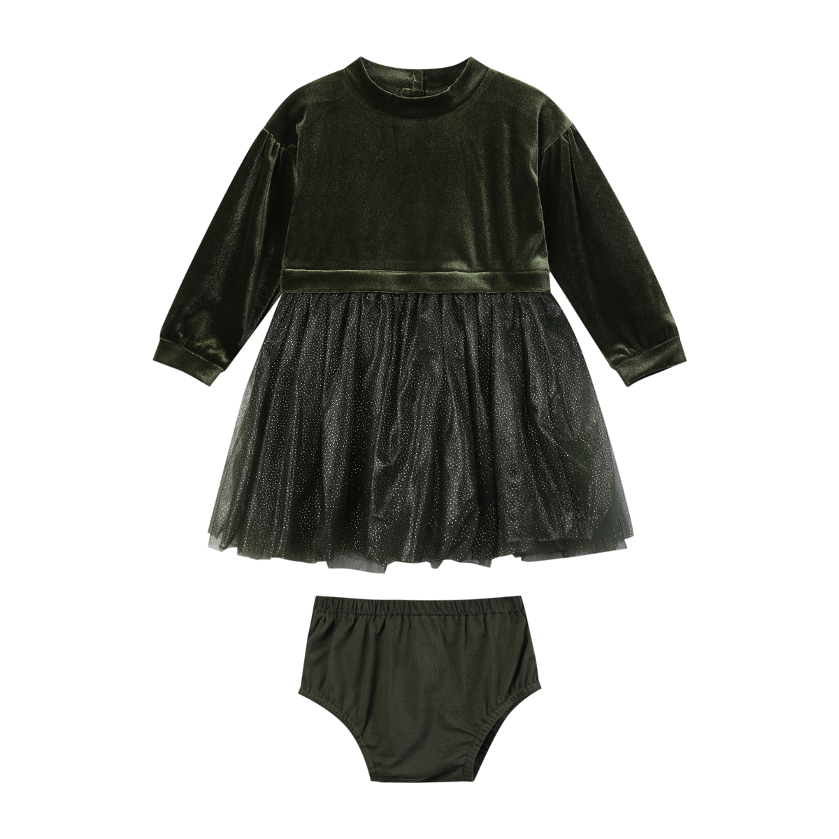 Birdie Dress // Green Velvet