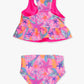 Girls Neon Shimmer Mermaid Reversible Peplum Tankini 2-Piece Swimsuit