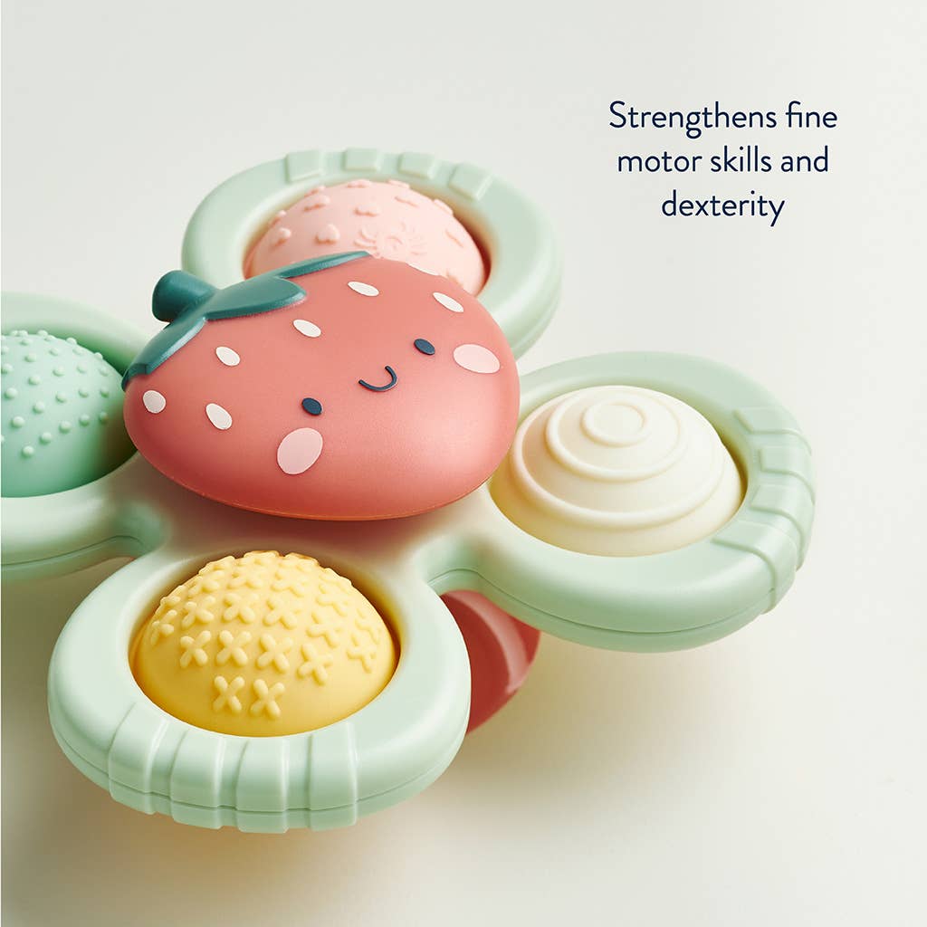 Teething toy with strawberry center 