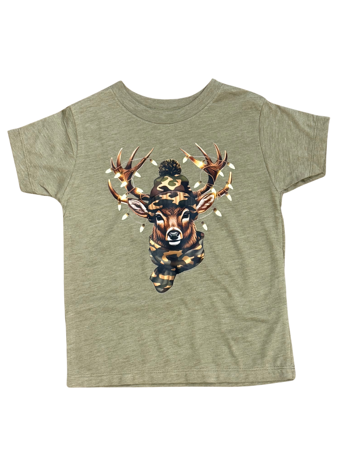 Camo Reindeer Short Sleeve Tee // Olive