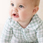 Peter Pan Collar Zipper Footie | Moss Gingham