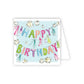 Colorful 'Happy Birthday' card with decorative elements on a white background