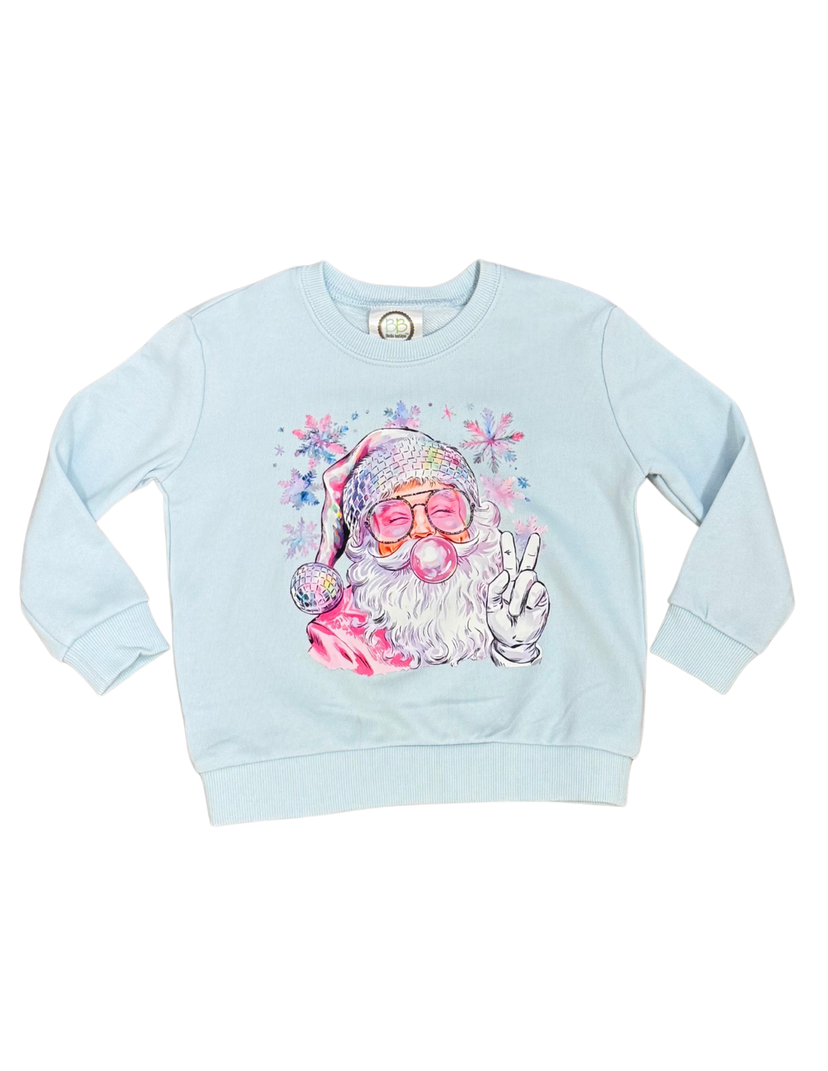 Disco Santa Sweatshirt // Light Blue