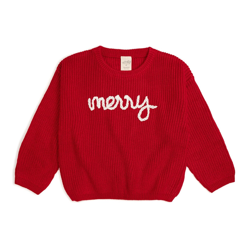 Merry Christmas Yarn Knit Sweater // Kids