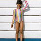 San Sebastian Stripe Long Sleeve Rashguard Swimsuit