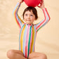 San Sebastian Stripe Long Sleeve Rashguard Swimsuit