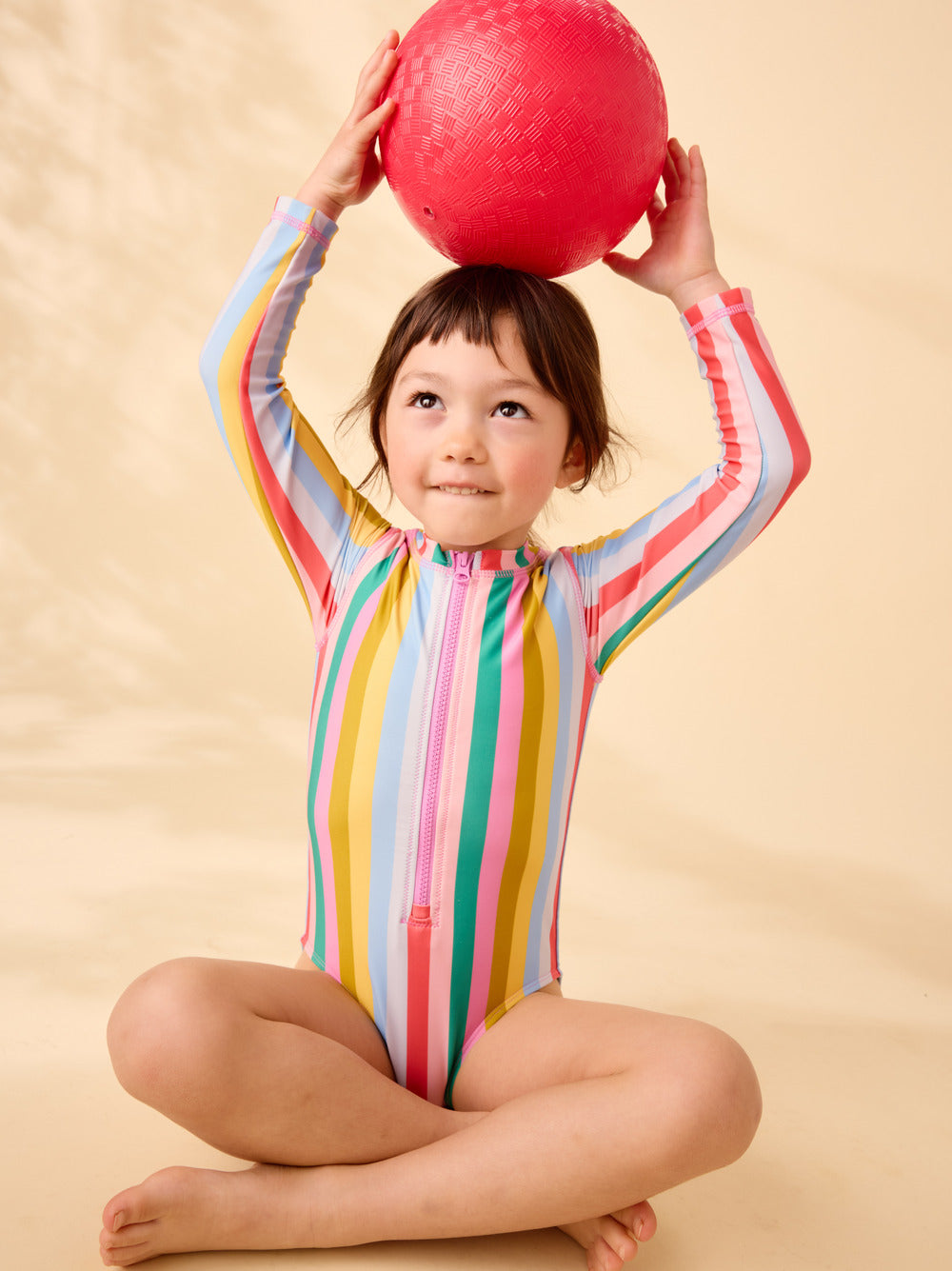San Sebastian Stripe Long Sleeve Rashguard Swimsuit