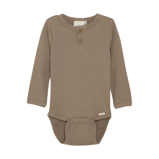 L/S Rib Bodysuit // Taupe Gray