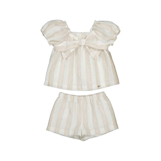 Khaki Stripe Short Set 1211-69