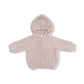 Chenille Hooded Jacket with Striped Texture // Stone