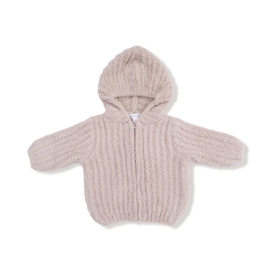 Chenille Hooded Jacket with Striped Texture // Stone